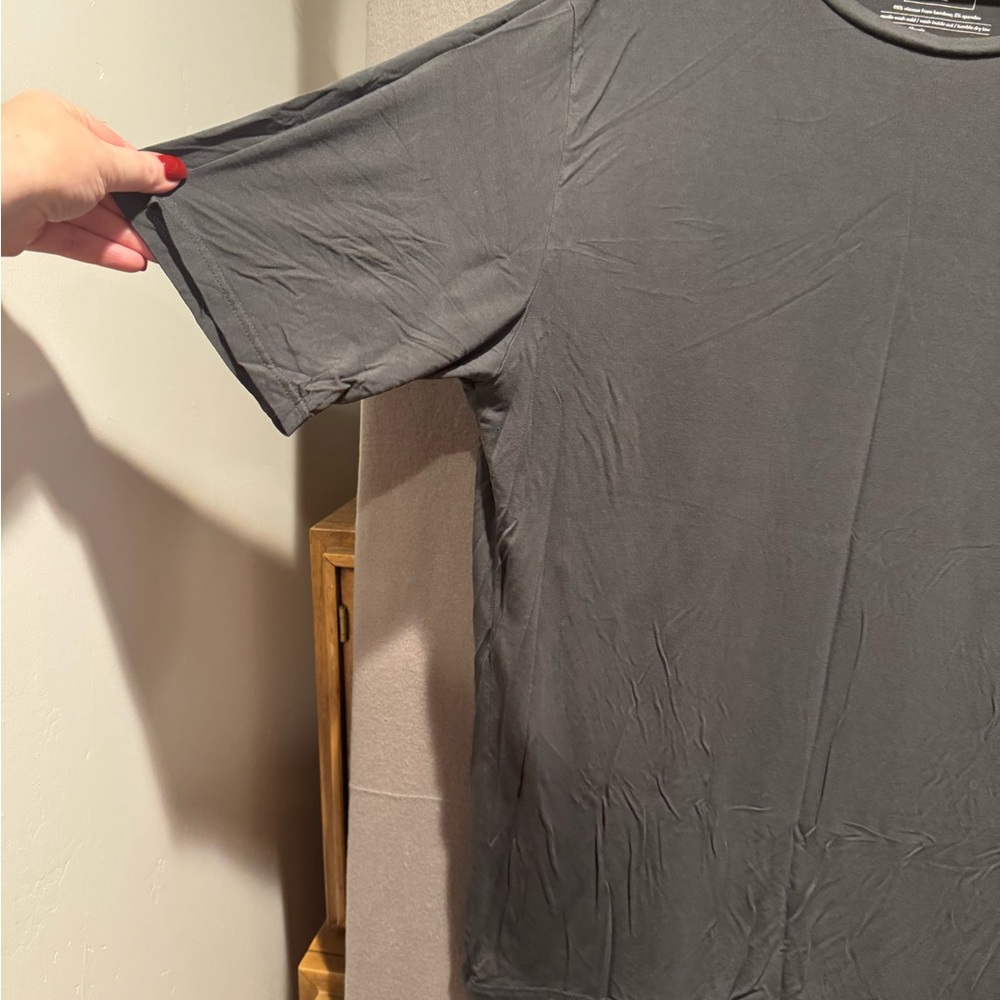 Little Sleepies Dark Gray Women's Short Sleeve Tee - Picture 3 of 5